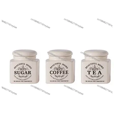 Coffee Tea Sugar Container Set - 3 Pcs Set Cafe Food Container