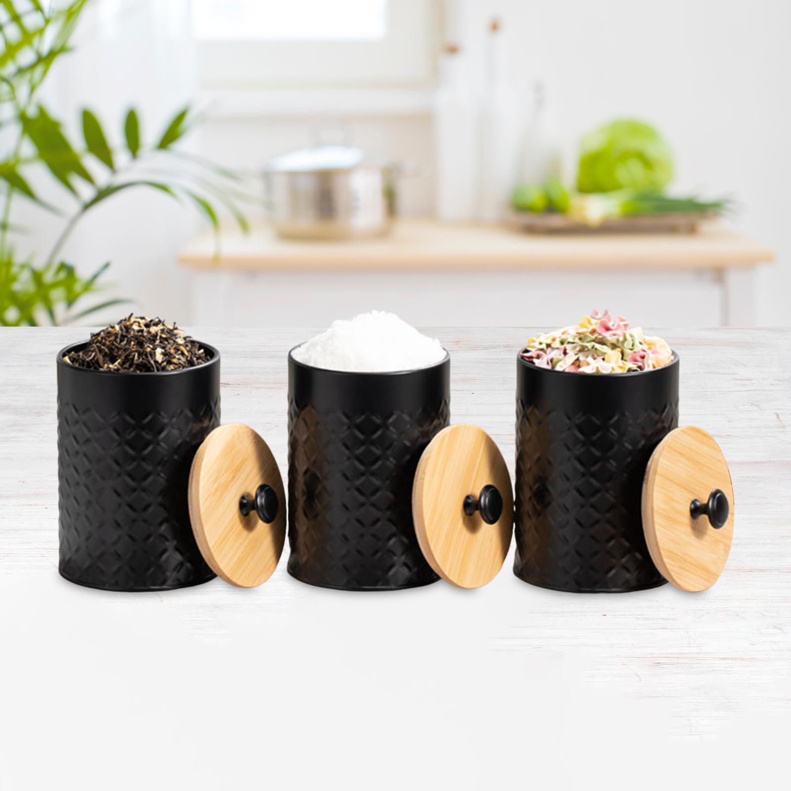 Coffee Tea Sugar Container Set - 3x Tea Coffee Sugar Container Set