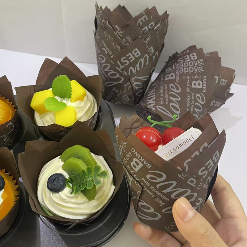 Coffee Tea Paper Cups - 50Pcs/100Pcs Coffee-Themed Tulip Cake Paper Cups,