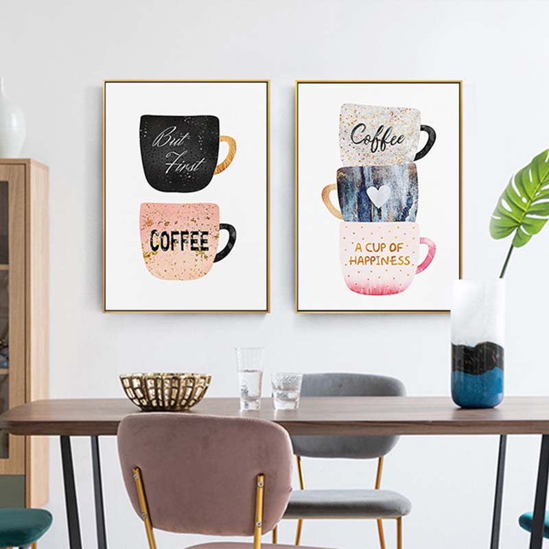Coffee Tea Poster - Nordic Coffee Cup Cream Afternoon Tea