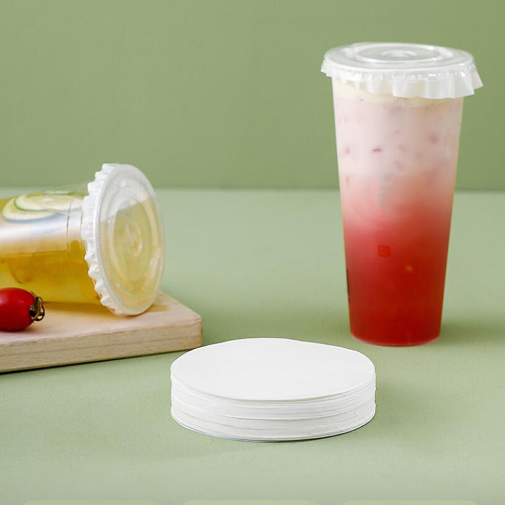 Coffee Tea Paper Cups - 200Pcs Leakproof Paper Sealing Pads Round