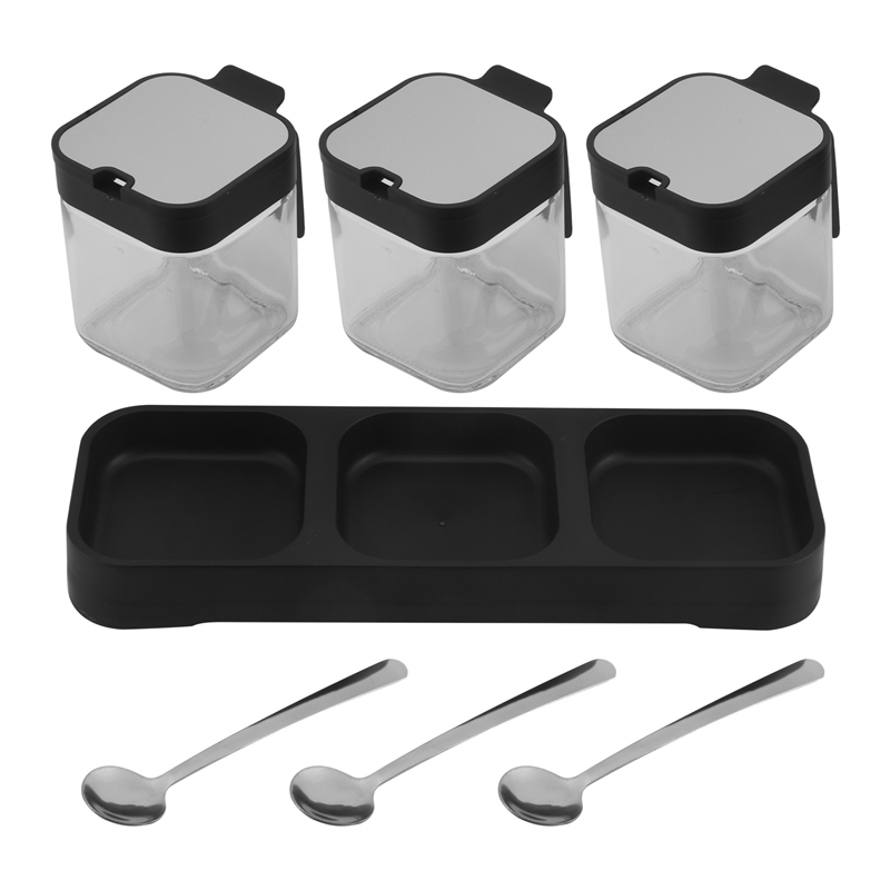 Coffee Tea Sugar Container Set - AC88-Glass Storage Jars Spice Containers Set