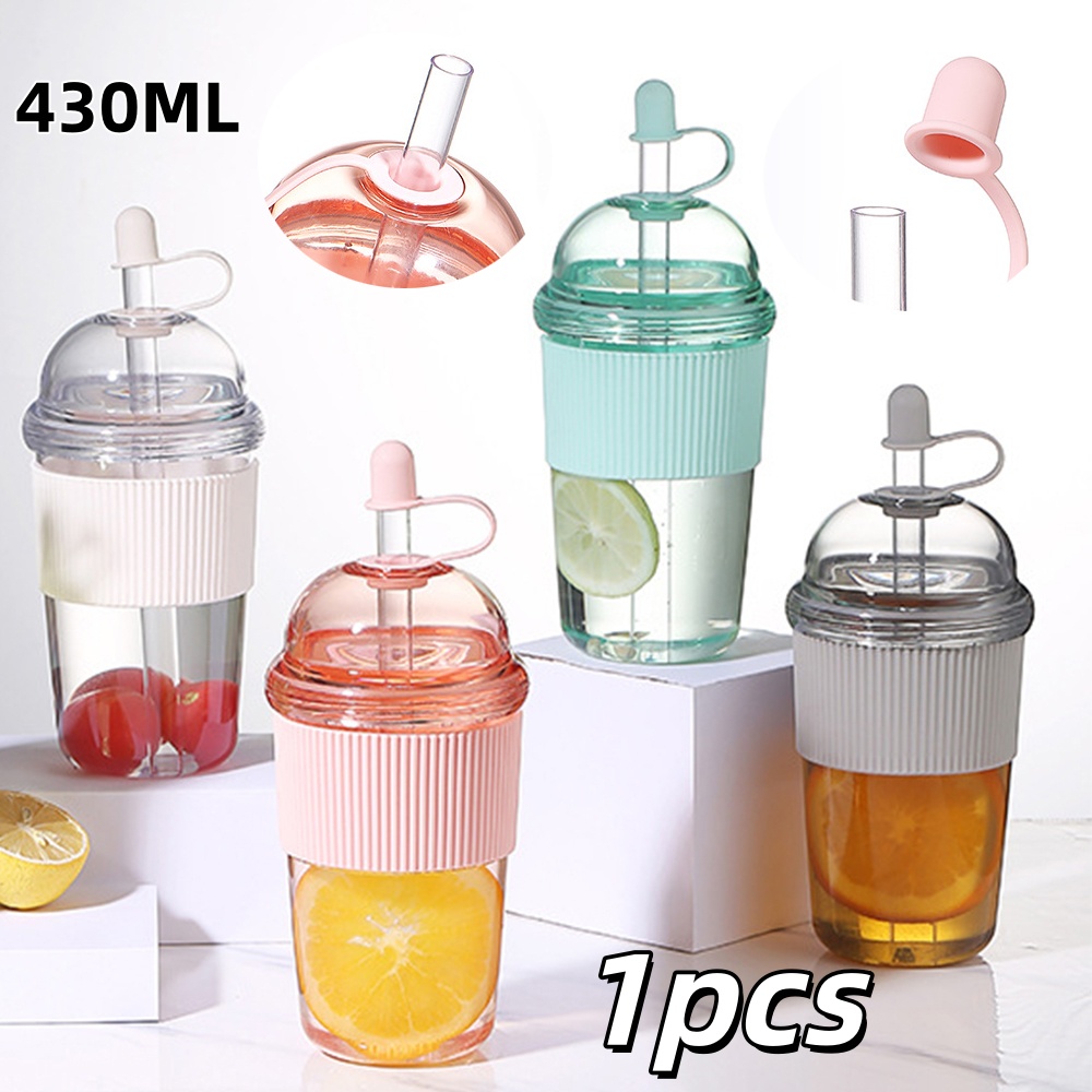 1pc 430ml Portable Flip Straw  - Coffee Tea Flask ulasan dan harga