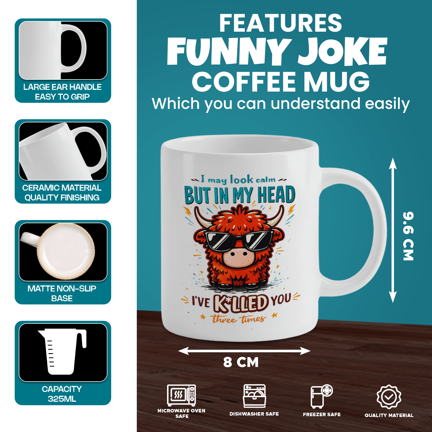 Highland Cow Funny Quote Coffe - Coffee Tea Quotes ulasan dan harga
