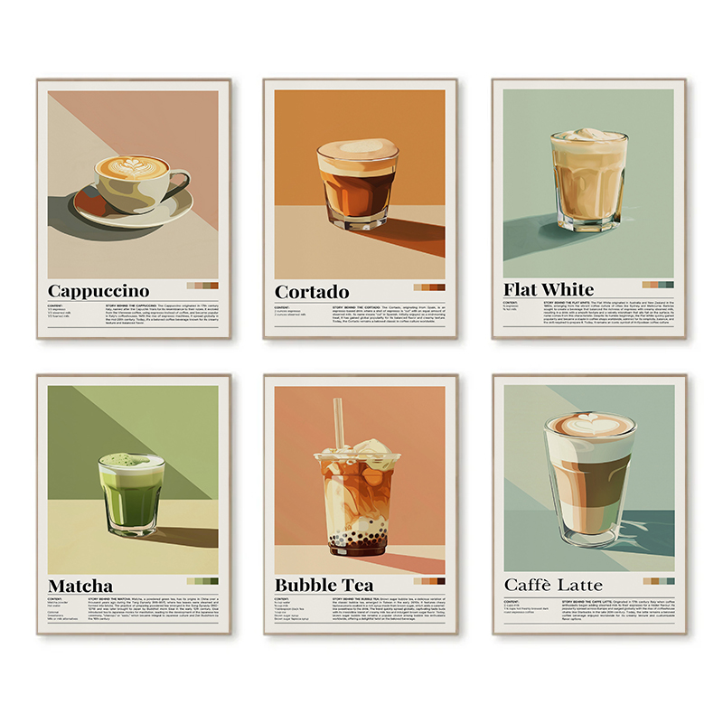 Vintage Coffee Beverage Poster - Coffee Tea Poster ulasan dan harga