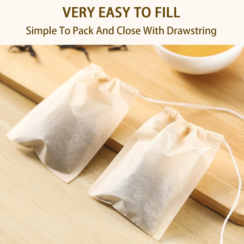 100Pcs Teabags with Drawstring - Coffee Tea And Bean Leaf ulasan dan harga