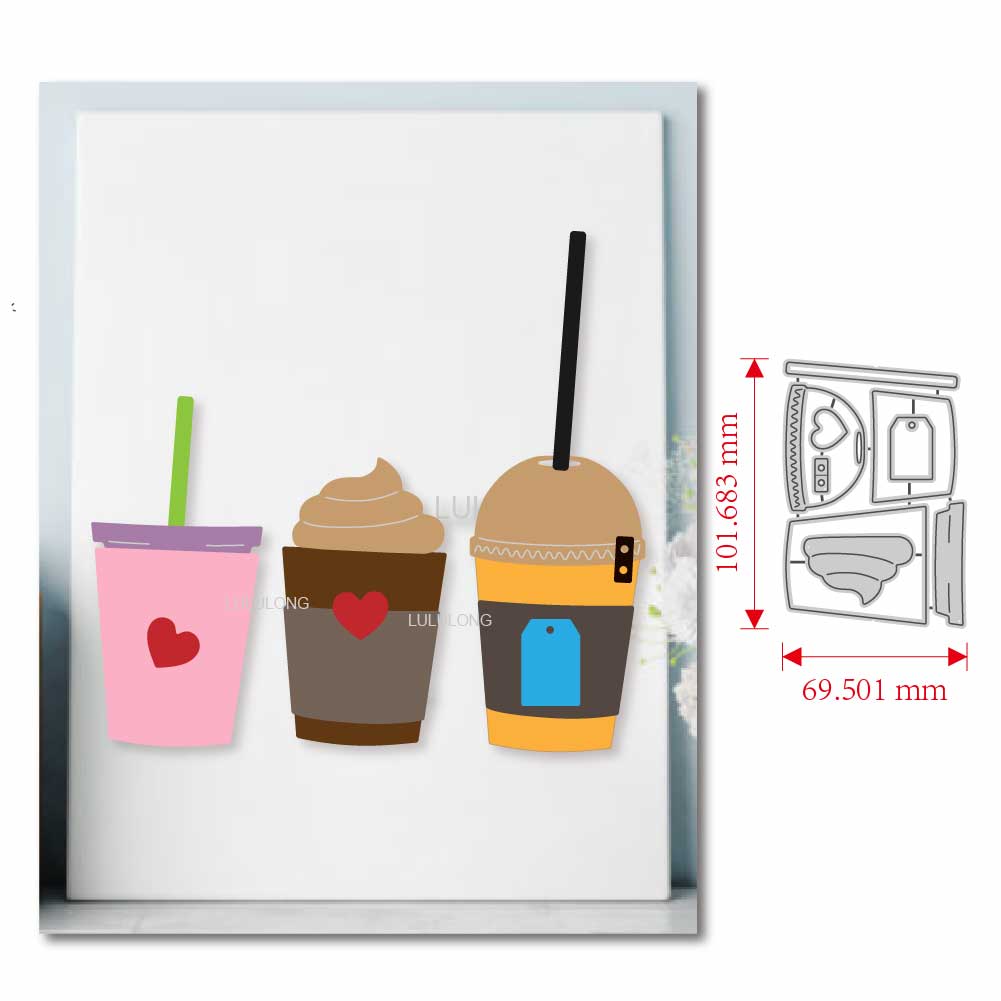 2025 Metal Cutting Dies Scrapb - Coffee Tea Paper Cups ulasan dan harga