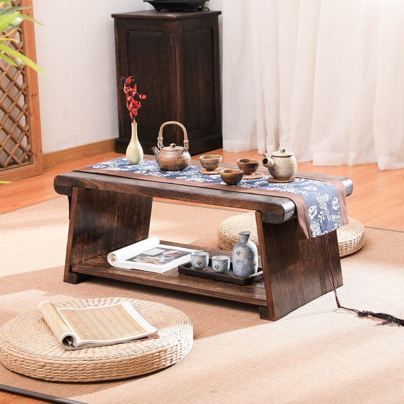 Foldable Tatami Table Solid Wo - Coffee Tea Room ulasan dan harga