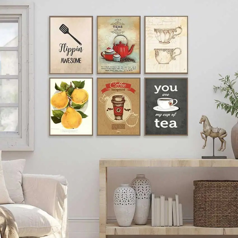 Vintage Hot Coffee Tea Time Fo - Coffee Tea Poster ulasan dan harga