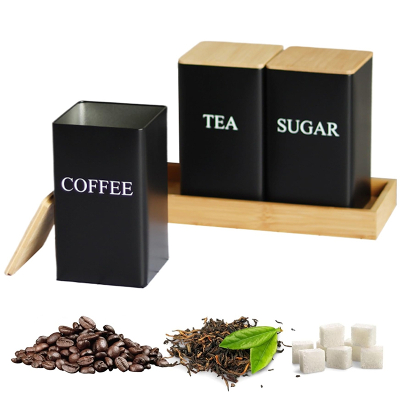 3PCS Set Tea Coffee Sugar Cani - Coffee Tea Sugar Container Set ulasan dan harga