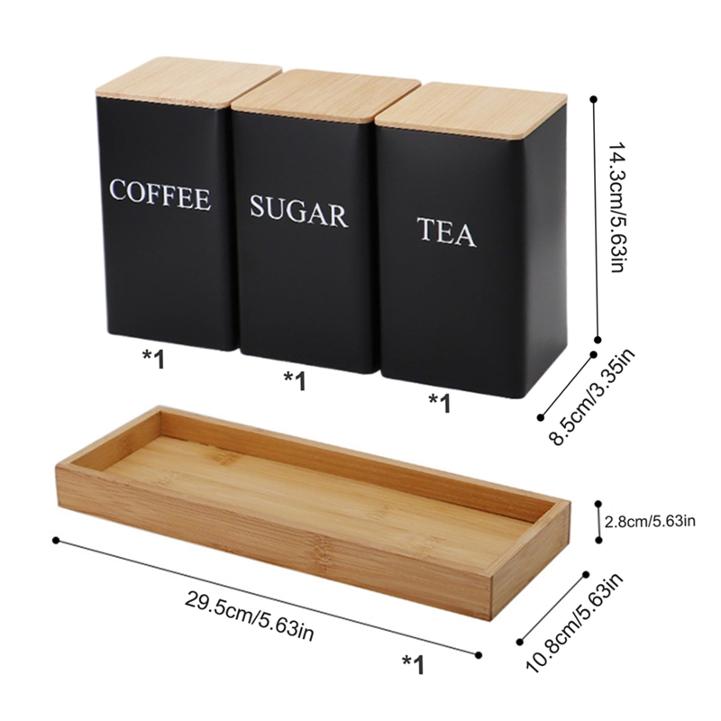 3PCS Set Tea Coffee Sugar Cani - Coffee Tea Sugar Container Set ulasan dan harga