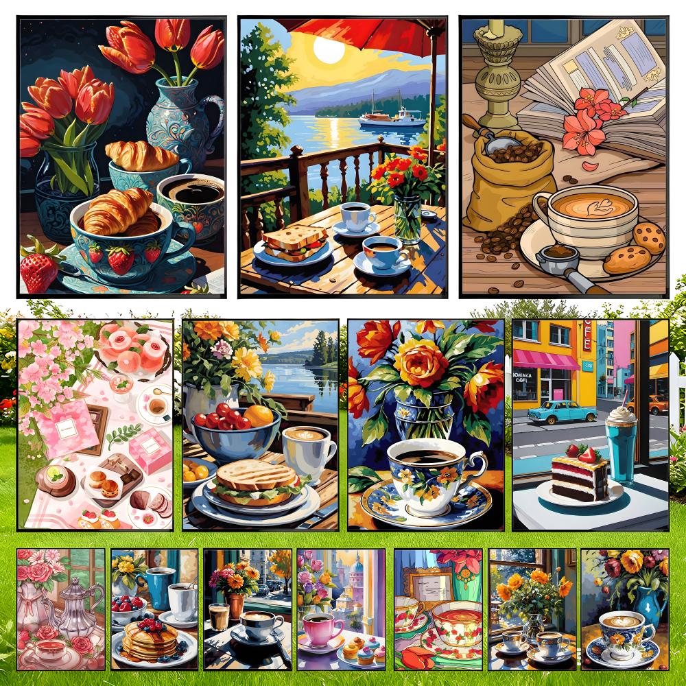 Afternoon Tea Coffee Cup Desig - Coffee Tea Poster ulasan dan harga