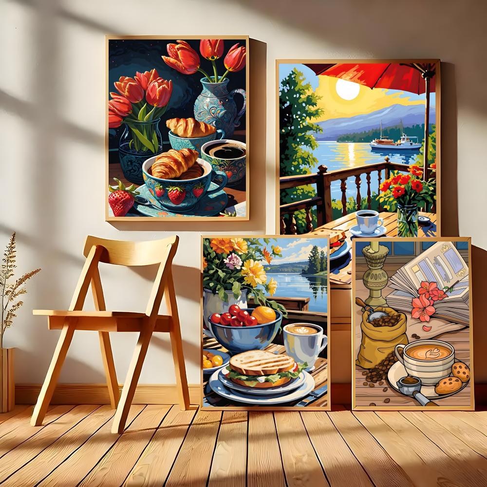 Afternoon Tea Coffee Cup Desig - Coffee Tea Poster ulasan dan harga