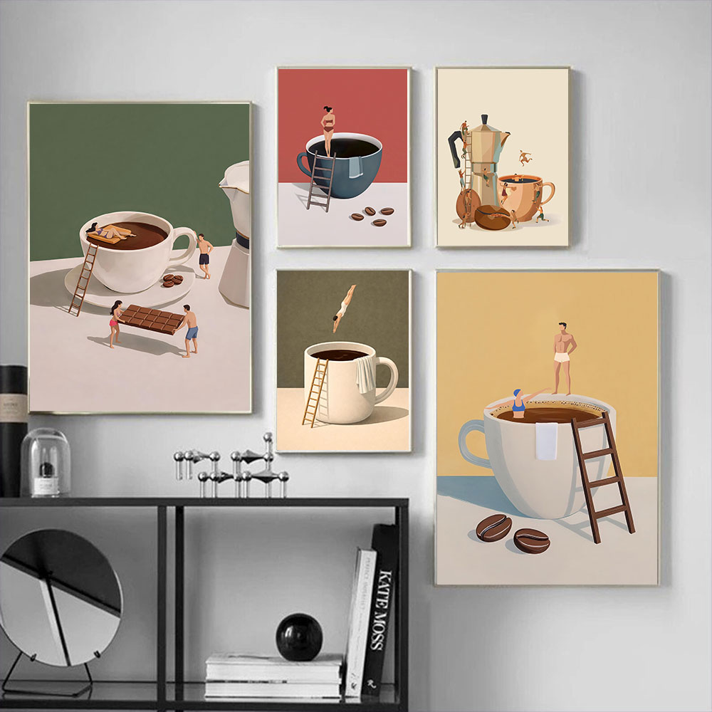 1pc frameless Coffee Adventure - Coffee Tea Poster ulasan dan harga