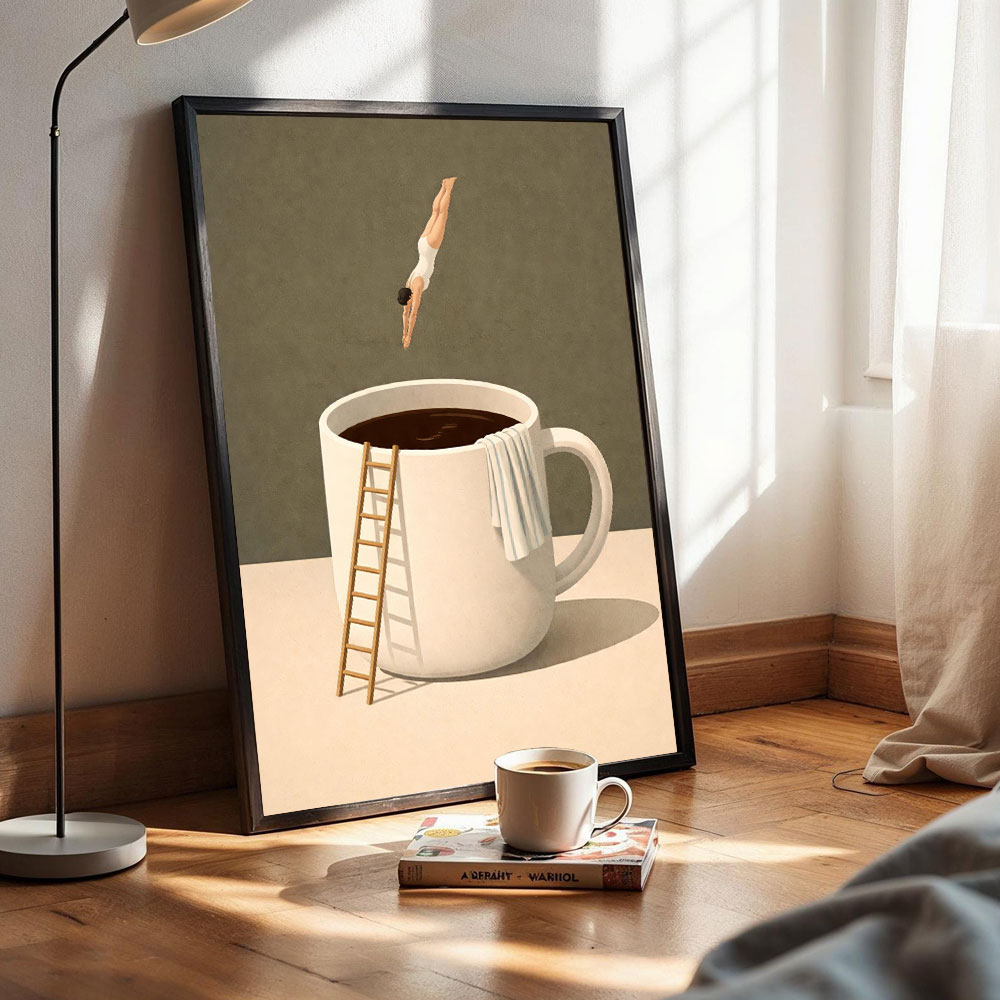 1pc frameless Coffee Adventure - Coffee Tea Poster ulasan dan harga