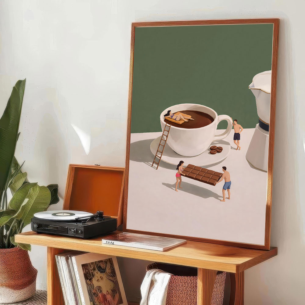 1pc frameless Coffee Adventure - Coffee Tea Poster ulasan dan harga
