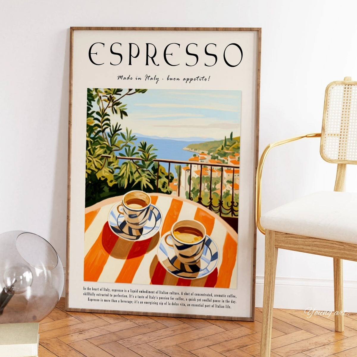 Italian Espresso Coffee Canvas - Coffee Tea Poster ulasan dan harga