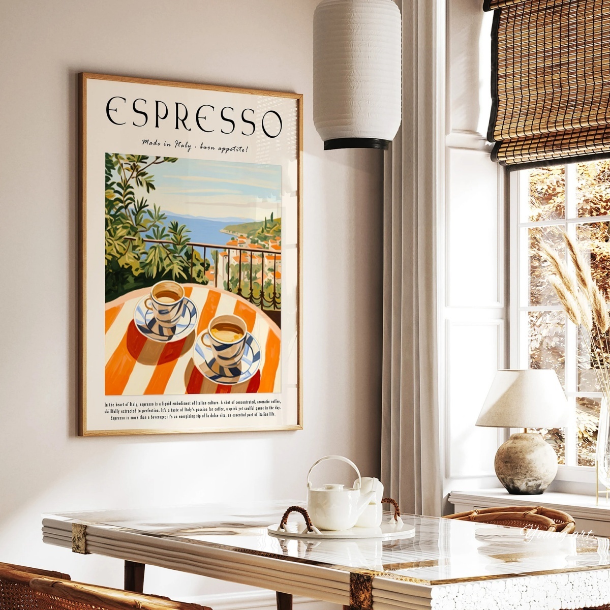 Italian Espresso Coffee Canvas - Coffee Tea Poster ulasan dan harga