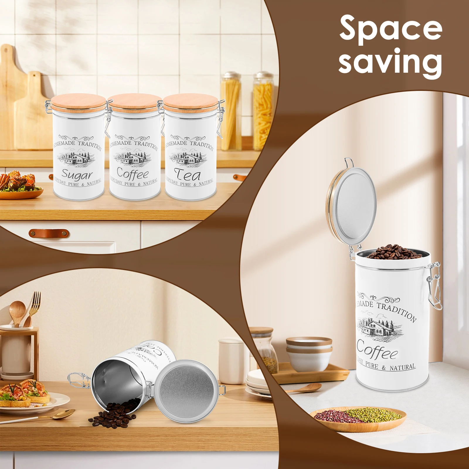 3Pcs/Set Tea Coffee Sugar Cani - Coffee Tea Sugar Container Set ulasan dan harga
