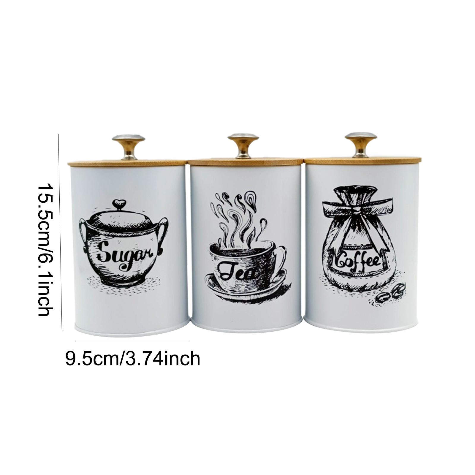 Coffee Tea Sugar Jar Set Kitch - Coffee Tea Sugar Container Set ulasan dan harga