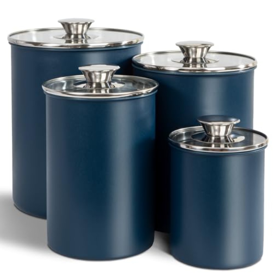 Stainless Steel Food Canister  - Coffee Tea Sugar Container Set ulasan dan harga