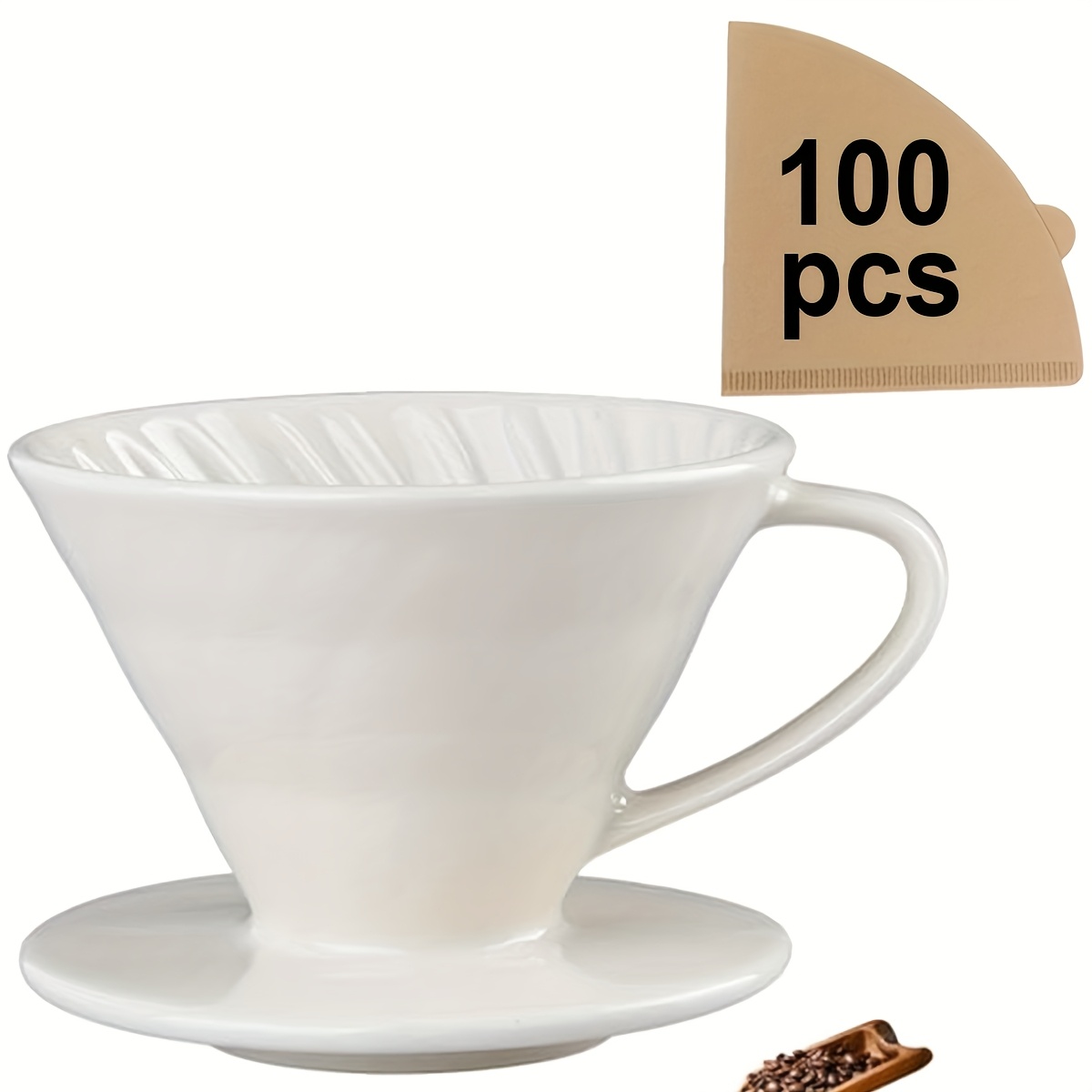 Pour Over Coffee Maker, Cerami - Coffee Tea Paper Cups ulasan dan harga