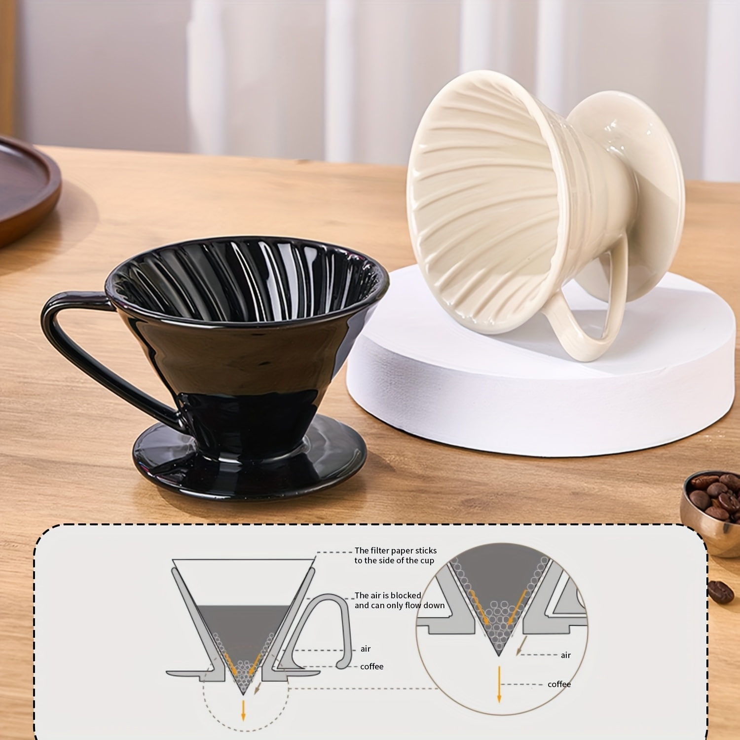 Pour Over Coffee Maker, Cerami - Coffee Tea Paper Cups ulasan dan harga