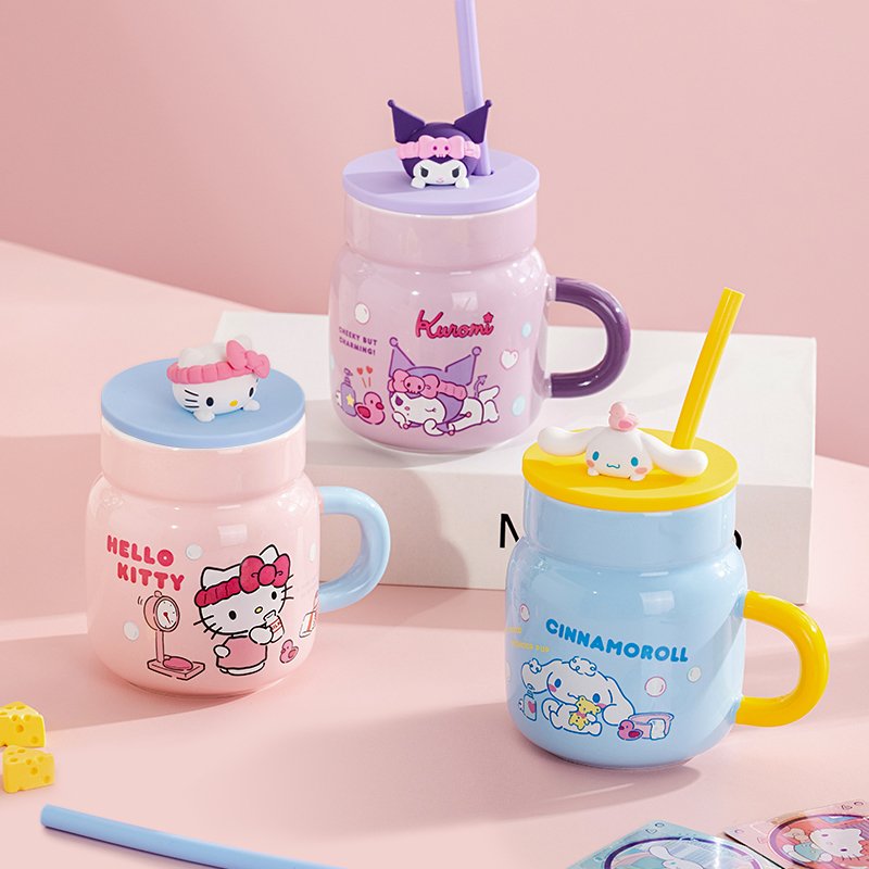 Sanrio 450ml Ceramic Mug Hello - Coffee Tea Flask ulasan dan harga