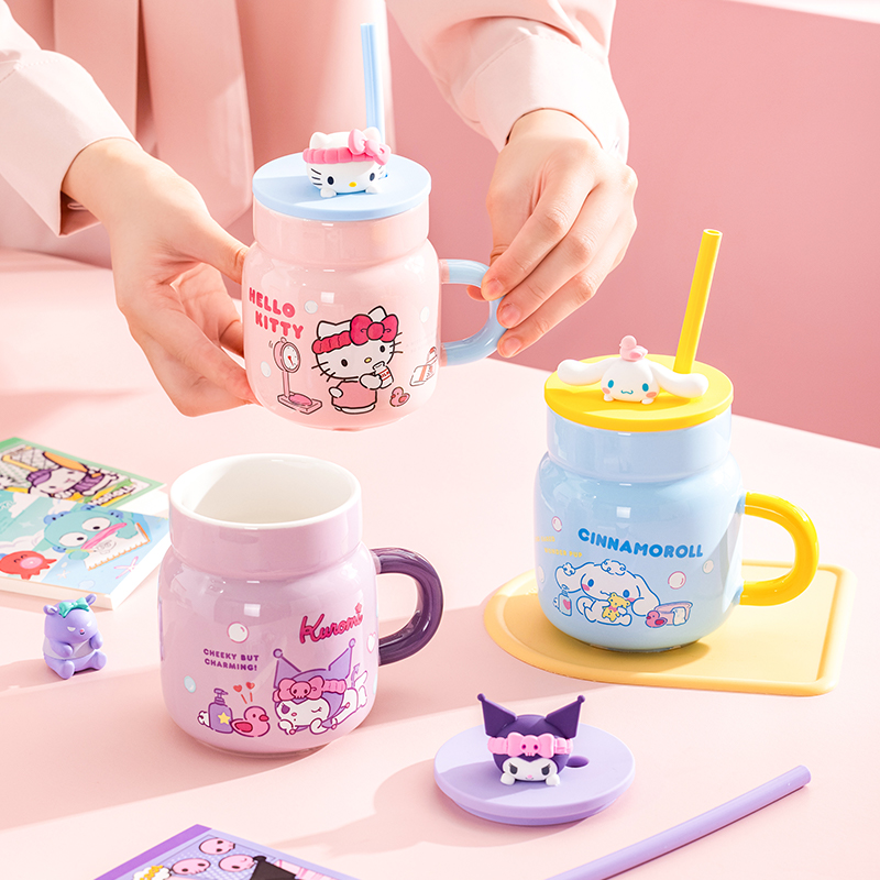 Sanrio 450ml Ceramic Mug Hello - Coffee Tea Flask ulasan dan harga