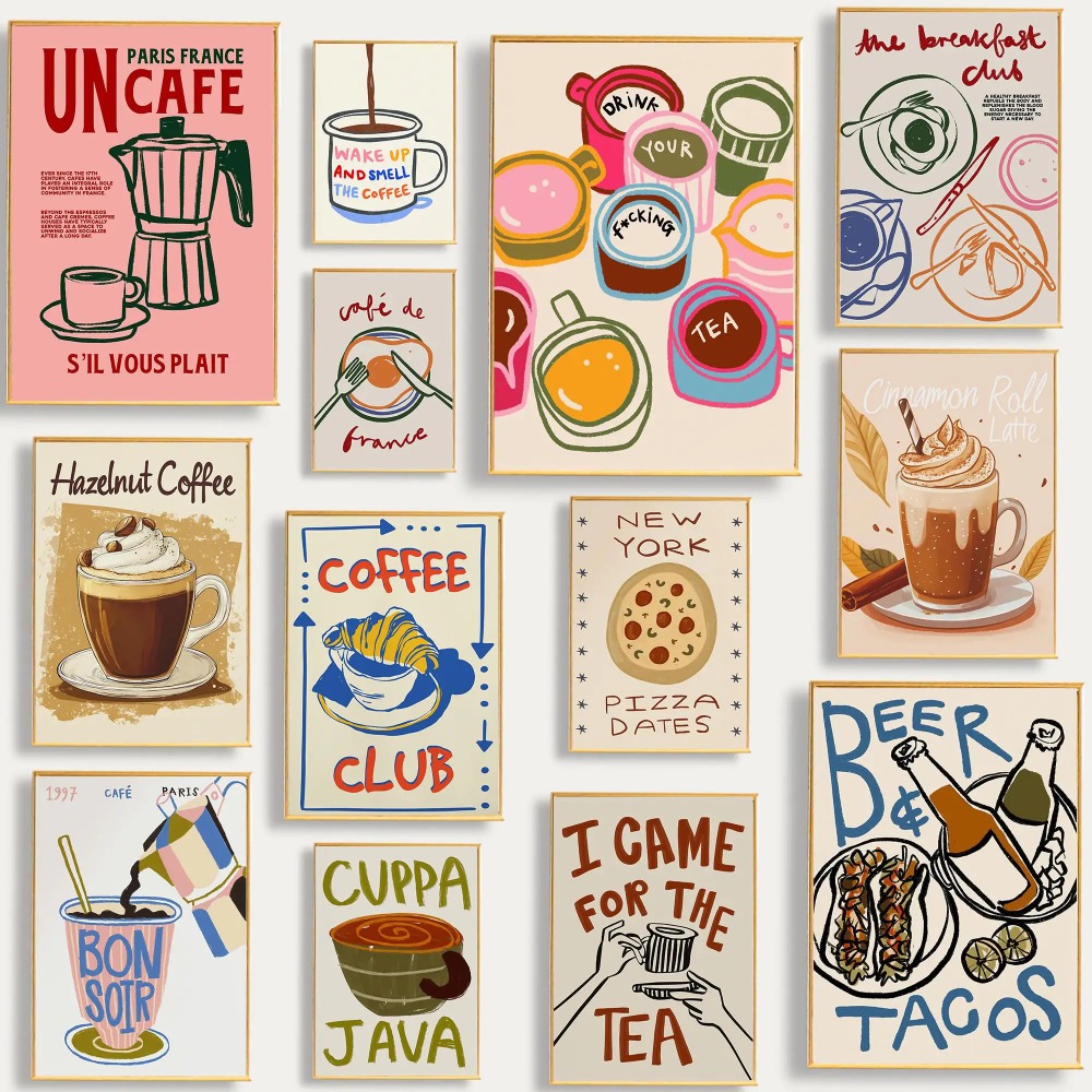 Coffee Shop Afternoon Tea Croi - Coffee Tea Poster ulasan dan harga