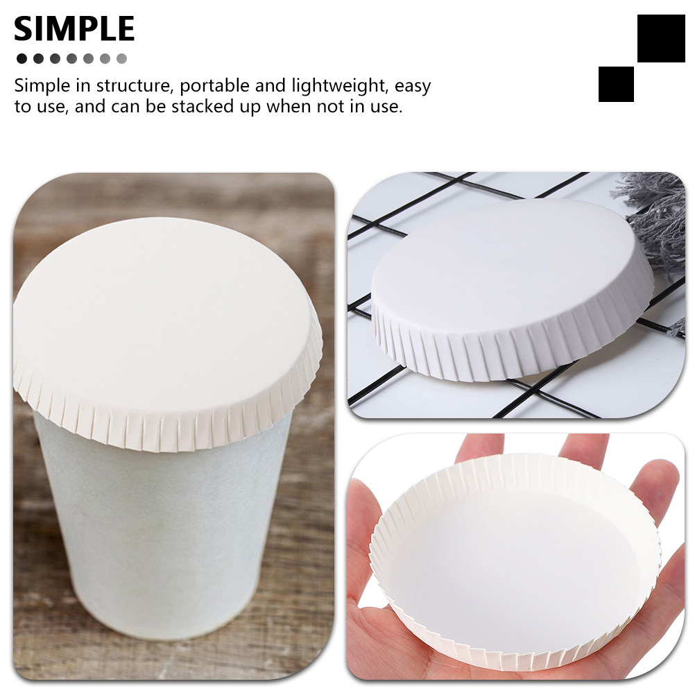 50Pcs Paper Cup Lids Disposabl - Coffee Tea Paper Cups ulasan dan harga
