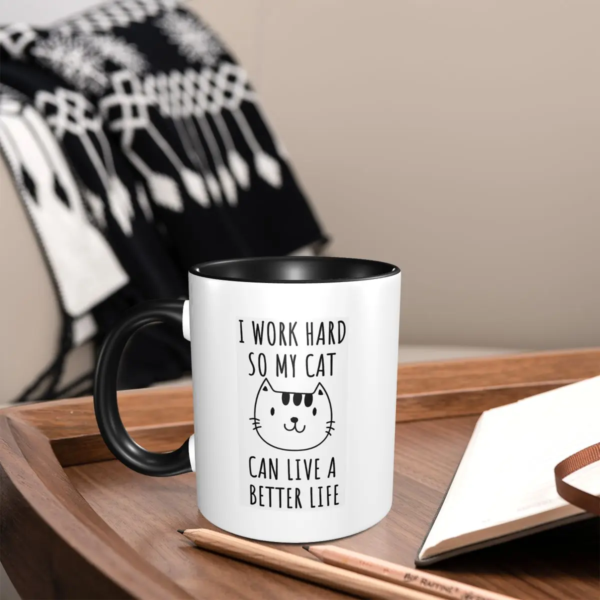 Quote Cat I Work Hard So My Ca - Coffee Tea Quotes ulasan dan harga