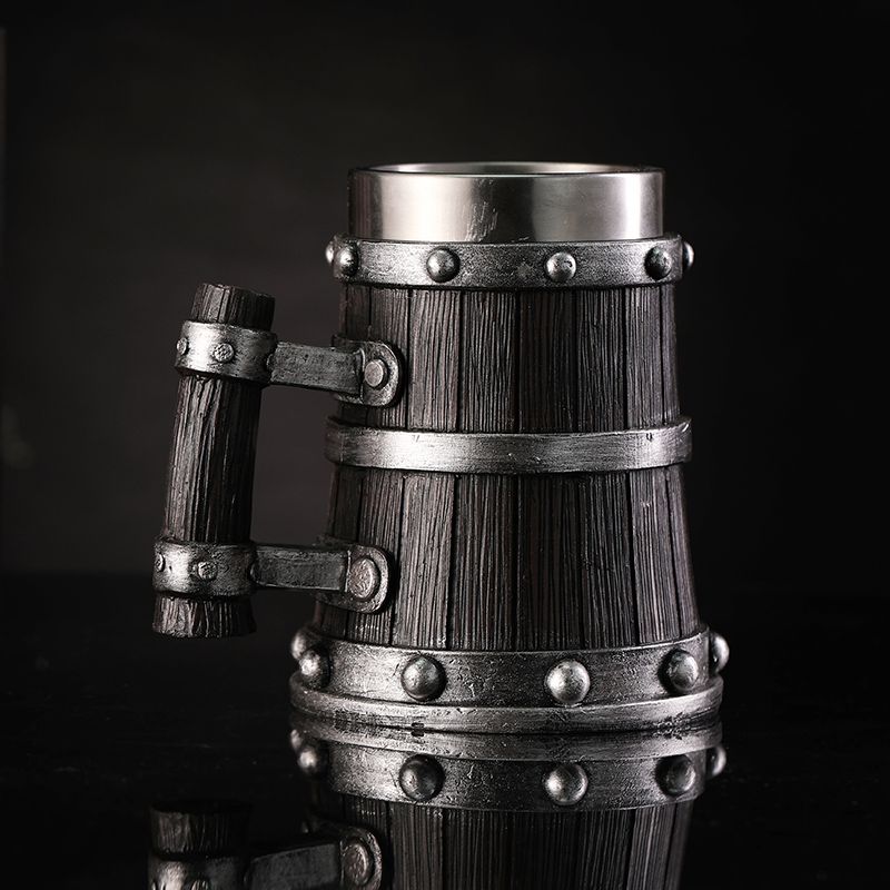 Wood Grain Beer Glass Resin St - Coffee Tea Flask ulasan dan harga