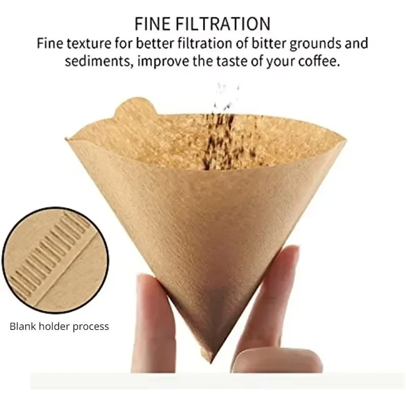 Wood Pulp 02 Cone Filter Pour  - Coffee Tea Paper Cups ulasan dan harga